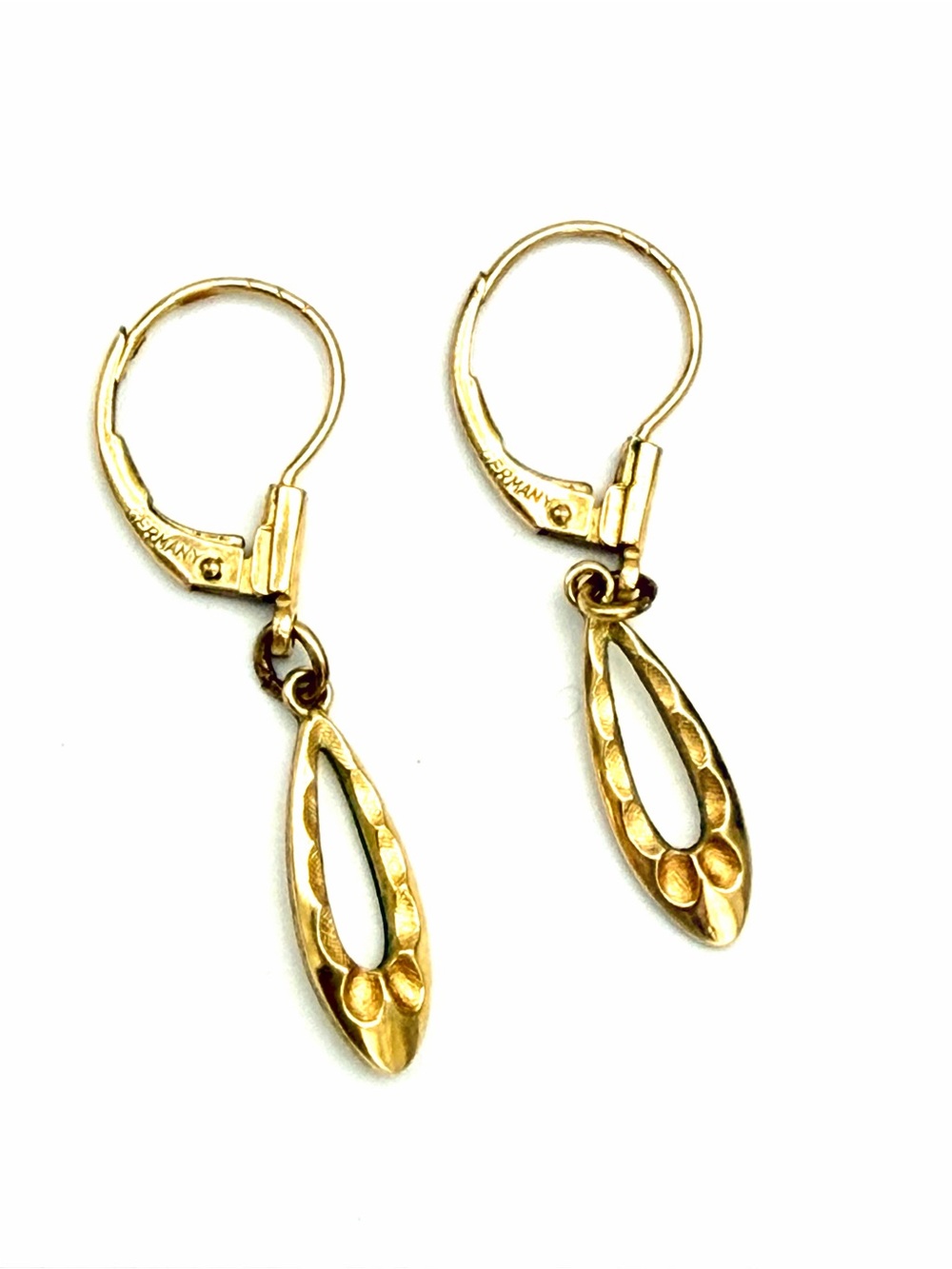 Vintage Anson Germany Karat Clad (Gold Plate over Fill) Teardrop Dangle Earrings